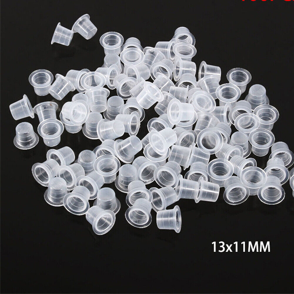 100 Pcs Ink Caps Plastic Cups Tattoo Supplies Easy to Clean and Store Universal