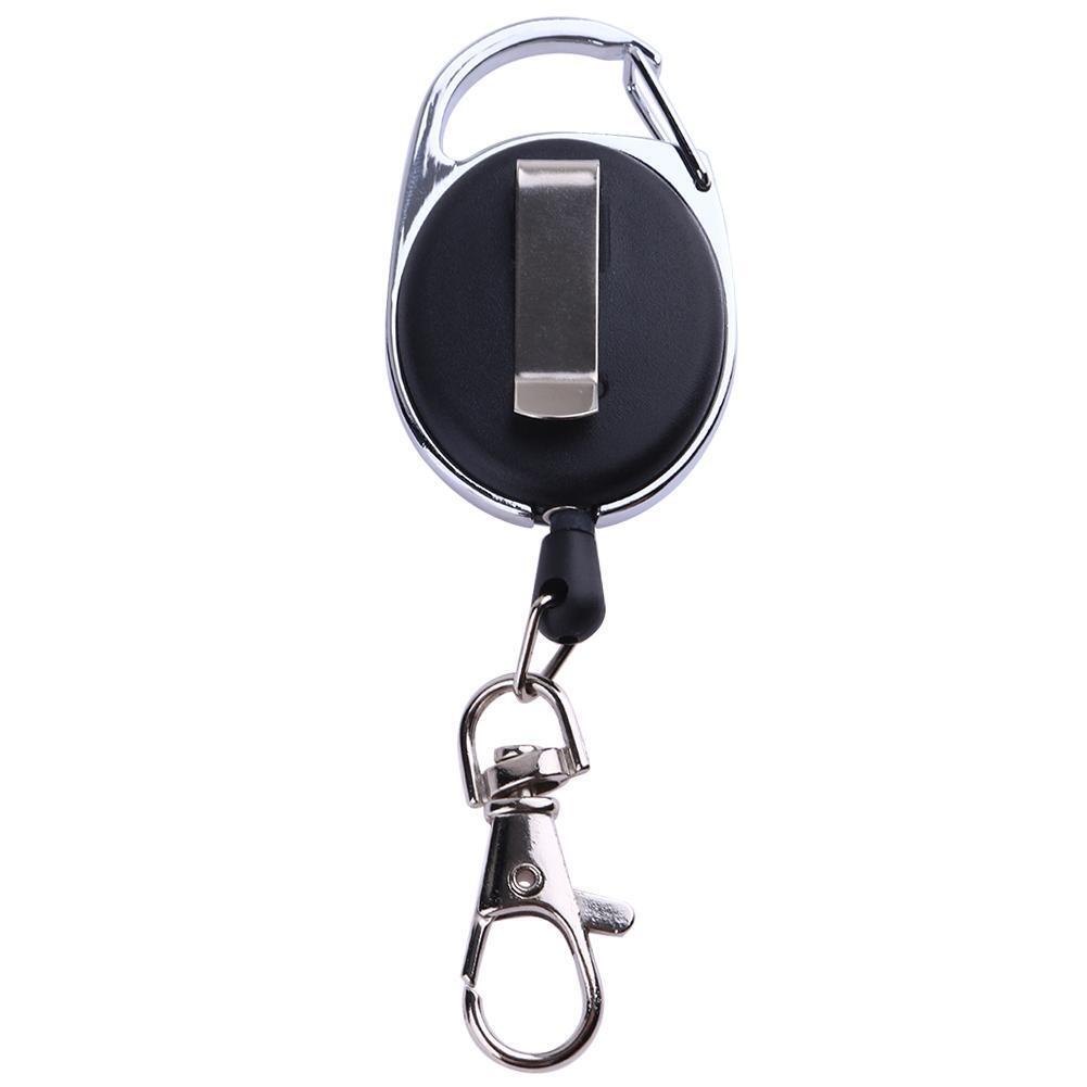 Nylon Rope Recoil Ring Outdoor Survival EDC Retractable Key Chain with Clip