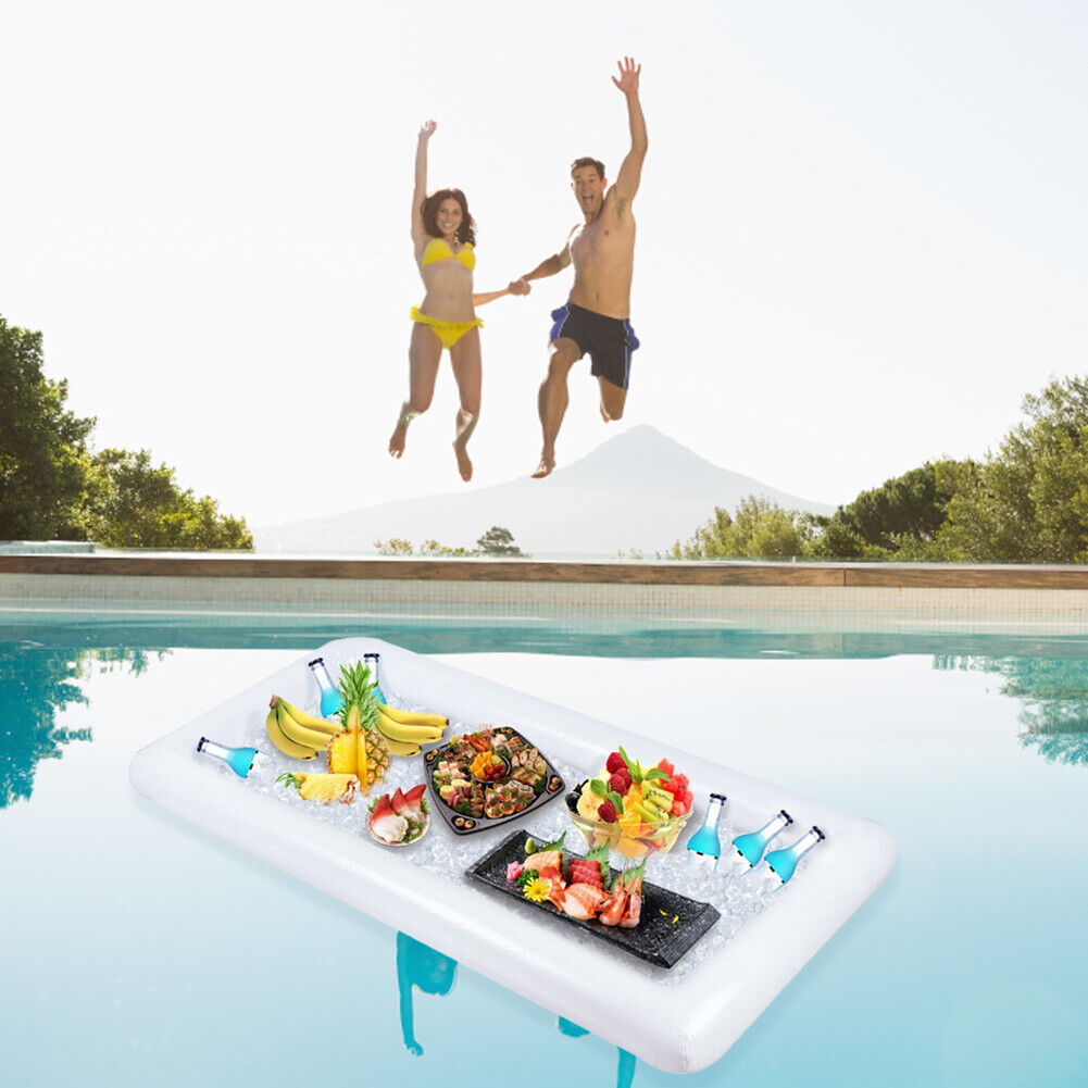 Beach Picnic Party Ice Bar Tray Summer Pool Salad Food Drink Inflatable Row