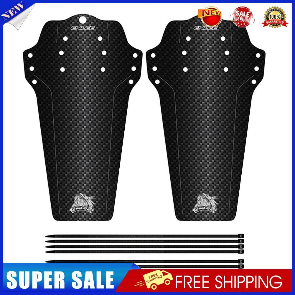 ENLEE 2pcs MTB Bicycle Front Rear Tire Folding Fenders Bike Mudguard Black