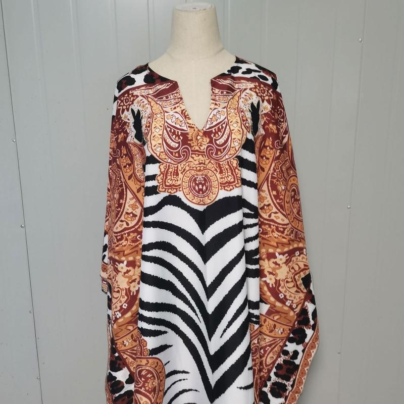 Women Loose Robe Bikinis Cover Ups Ethnic Print Swimwear Cover Ups Holiday Dress
