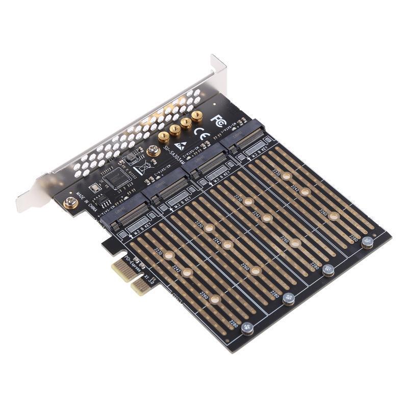 M.2 (B Key) Sata NGFF SSD to PCIE for 2280/60/42/30 to 4 Ports PCI-e X1 Riser