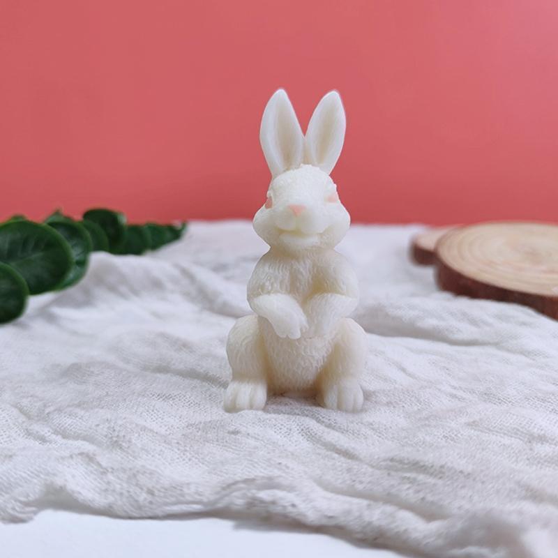 Cute Bunny Shape Silicone Candle Mold Plaster Car Fragrance Clay Mold Epoxy Mold