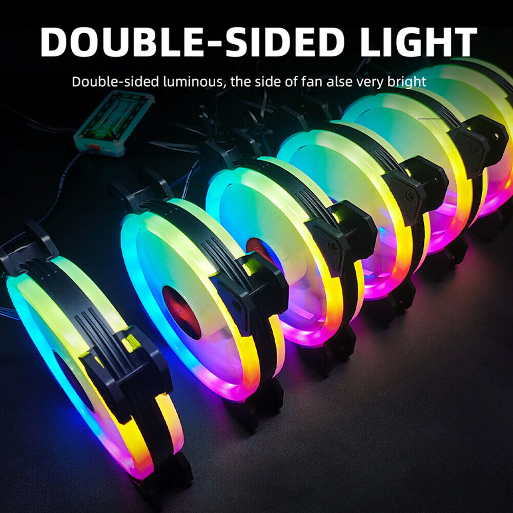 COOLMOON 12cm RGB Small 6 Pin Quiet Desktop PC Case Cooling Fan (1 Fan)