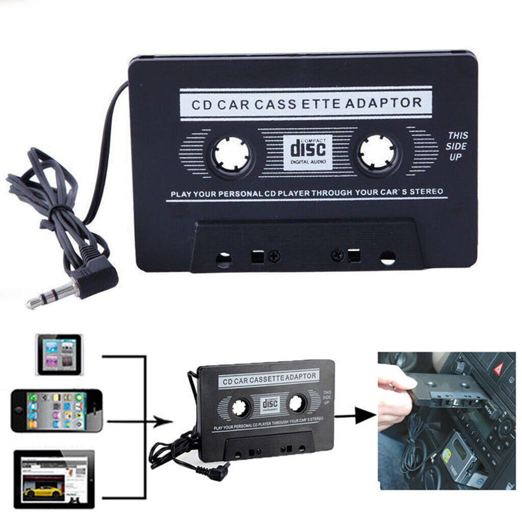 Car Cassette Adaptor Cassette Converter w/ 3.5mm Audio Cable for MP3 Player