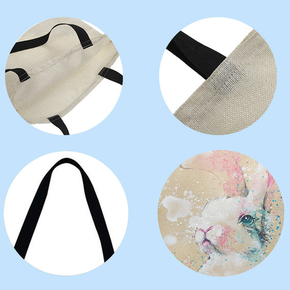 Colorful rabbit Printed Shoulder Shopping Bag Casual Large Tote Handbag