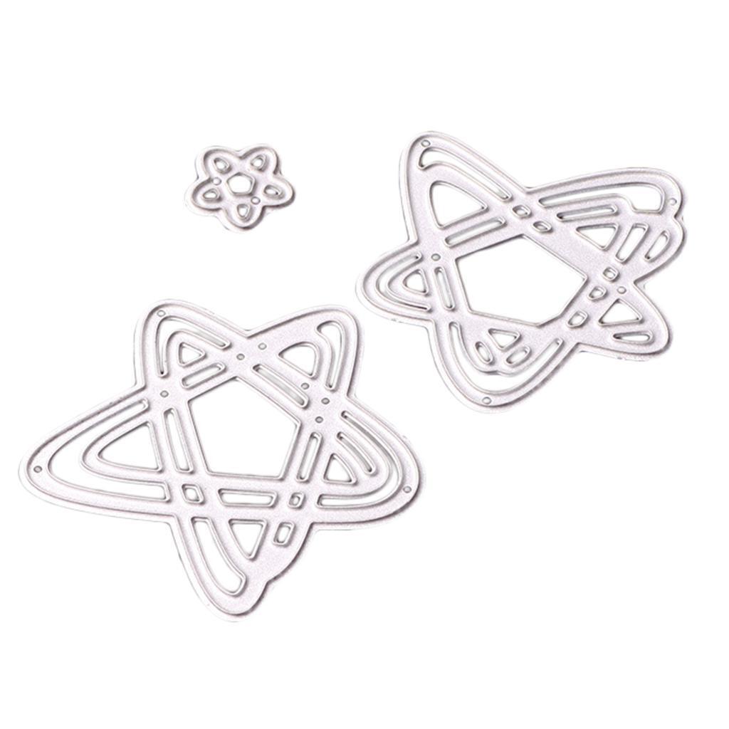 3 Pieces Star Shape Metal Cutting Dies for Scrapbook Photo Album Paper Craft