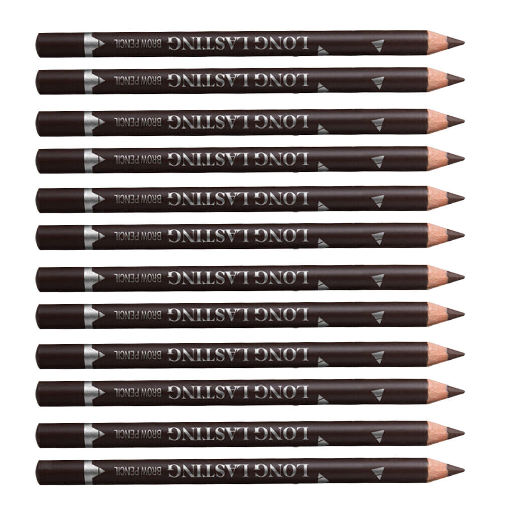12pcs Waterproof  Eyebrow Makeup Pencil Eye Brow  Dark Brown