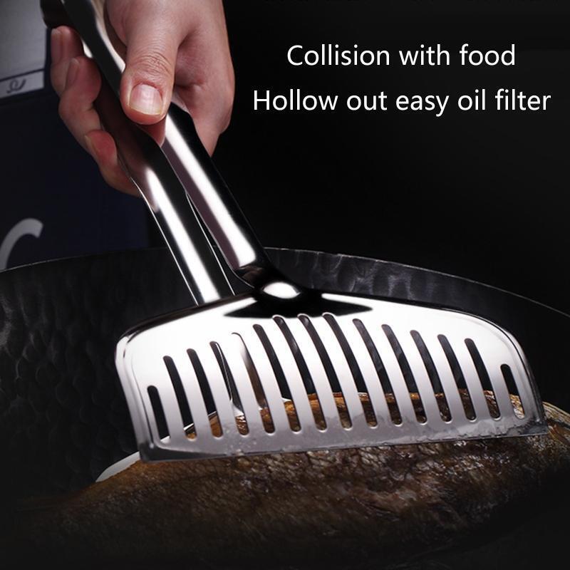 Fried Fish Tongs Multi-Function Food Flipping Tongs for Bread Eggs Hamburgers