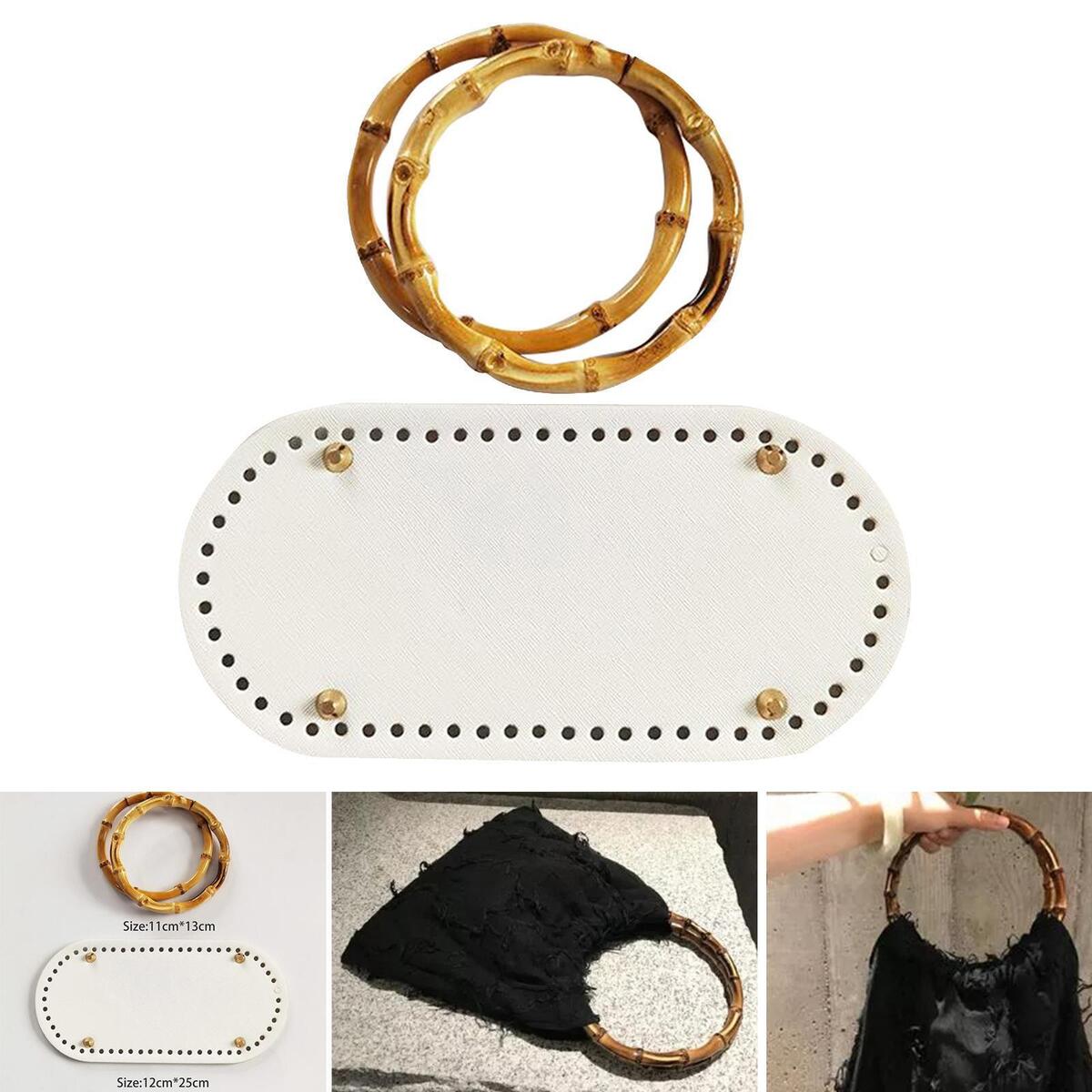 2 Pieces DIY Knitting Shoulder Bags Nail Bottom Mat Pad Insert Bag Supplies