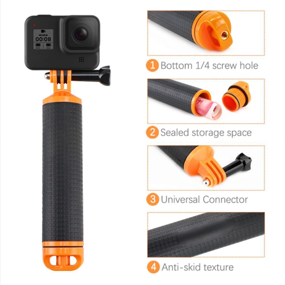 Rod Pole Stick Buoyancy Hand Grip Float For GoPro Hero10 9 8 7 6 5 4 3 Xiomi Yi