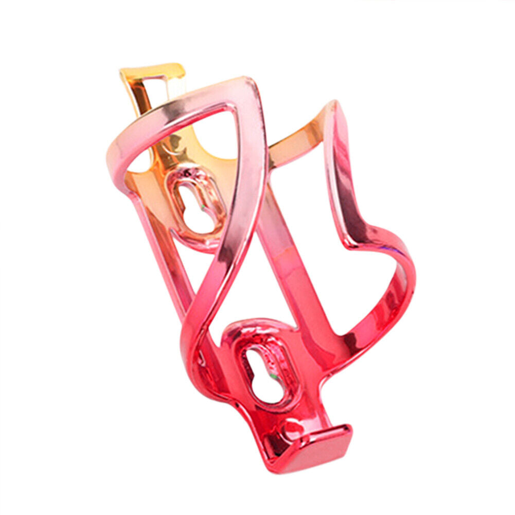 Road Cycling Bike Bottle Rack Plating Bicycle Water Holder Colorful (Red)
