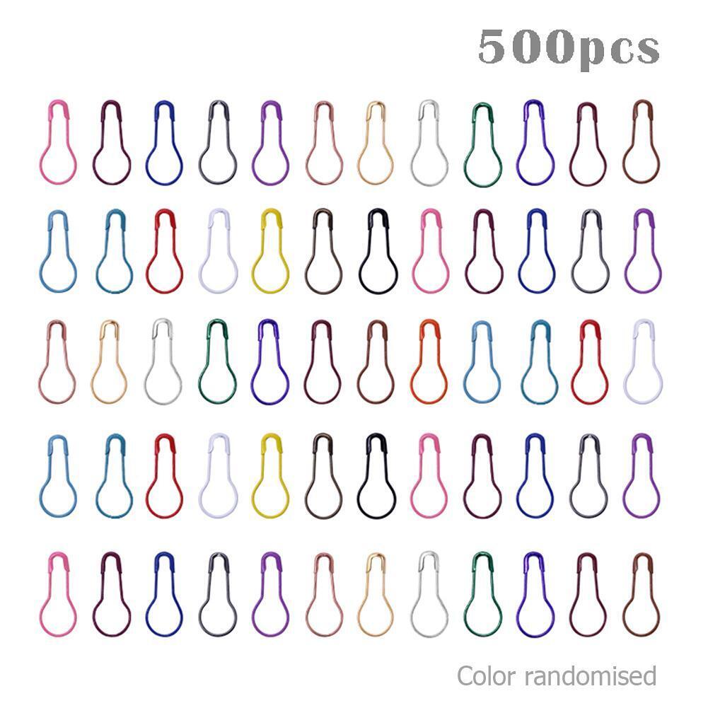 500pcs/pack Gourd Safety Pins Metal Clips Knitting Stitch Marker Tag Pins