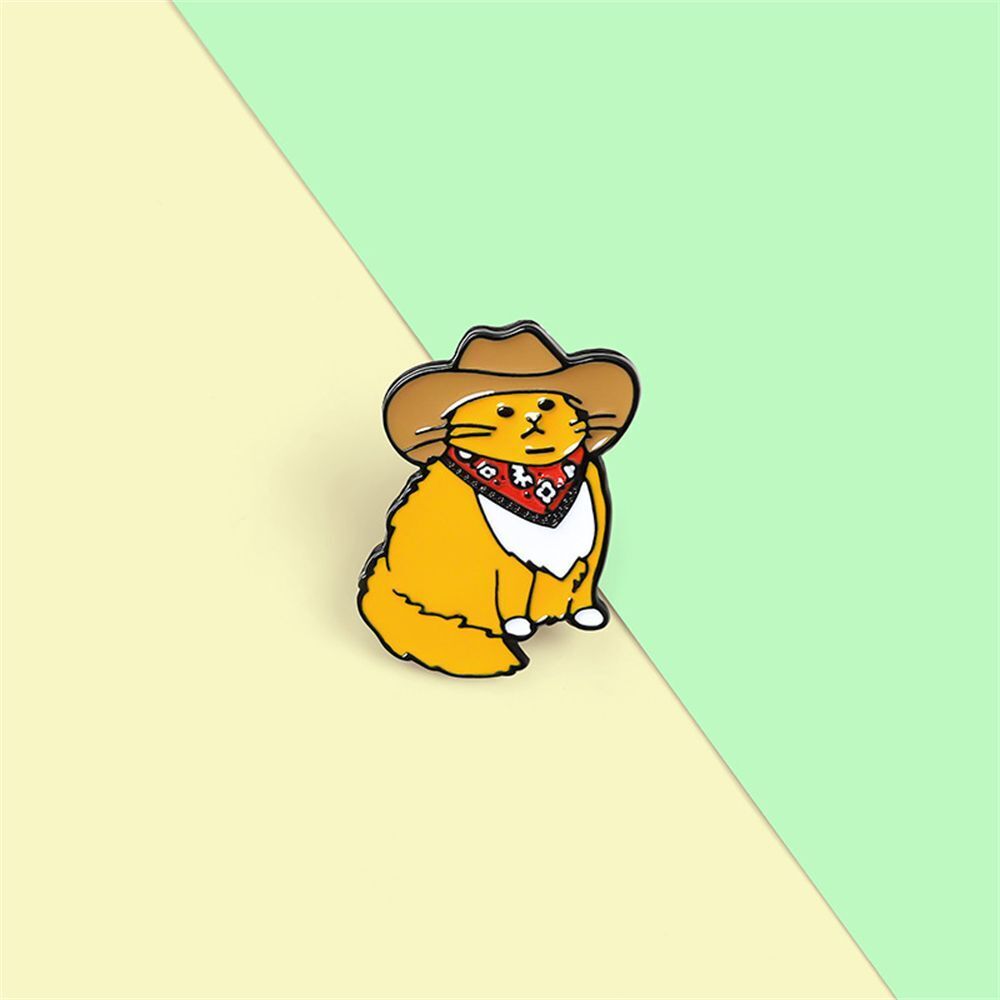 Accessories Cartoon Cute Badge Lapel Pins Cowboy Cats Novelty Animal Enamel Pin