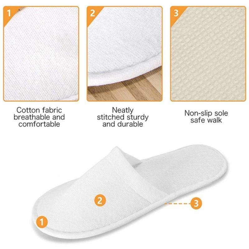 12 Pairs of Spa Flip-flops Disposable Slippers Suitable for Hotel Guests