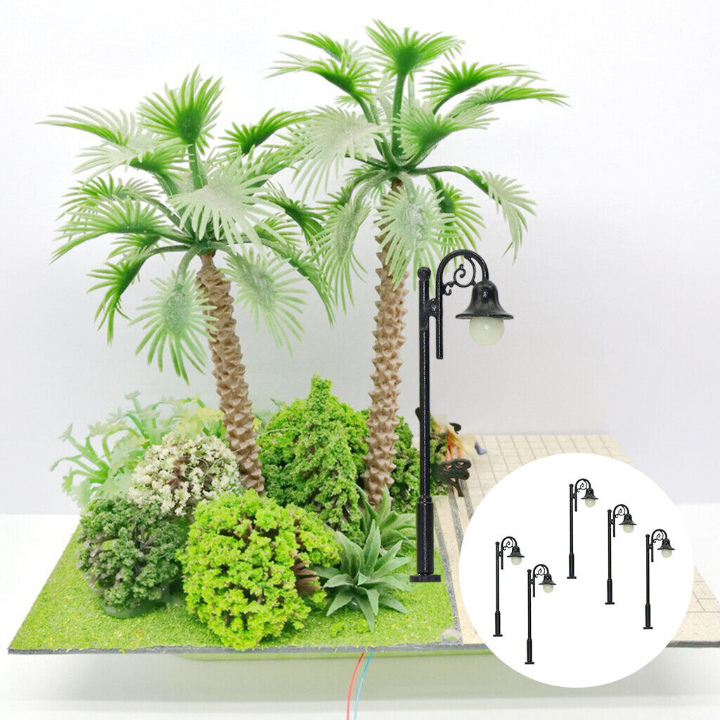 5pcs 1:87 HO Scale Single Head  Mini Railway Lights Layout Decor