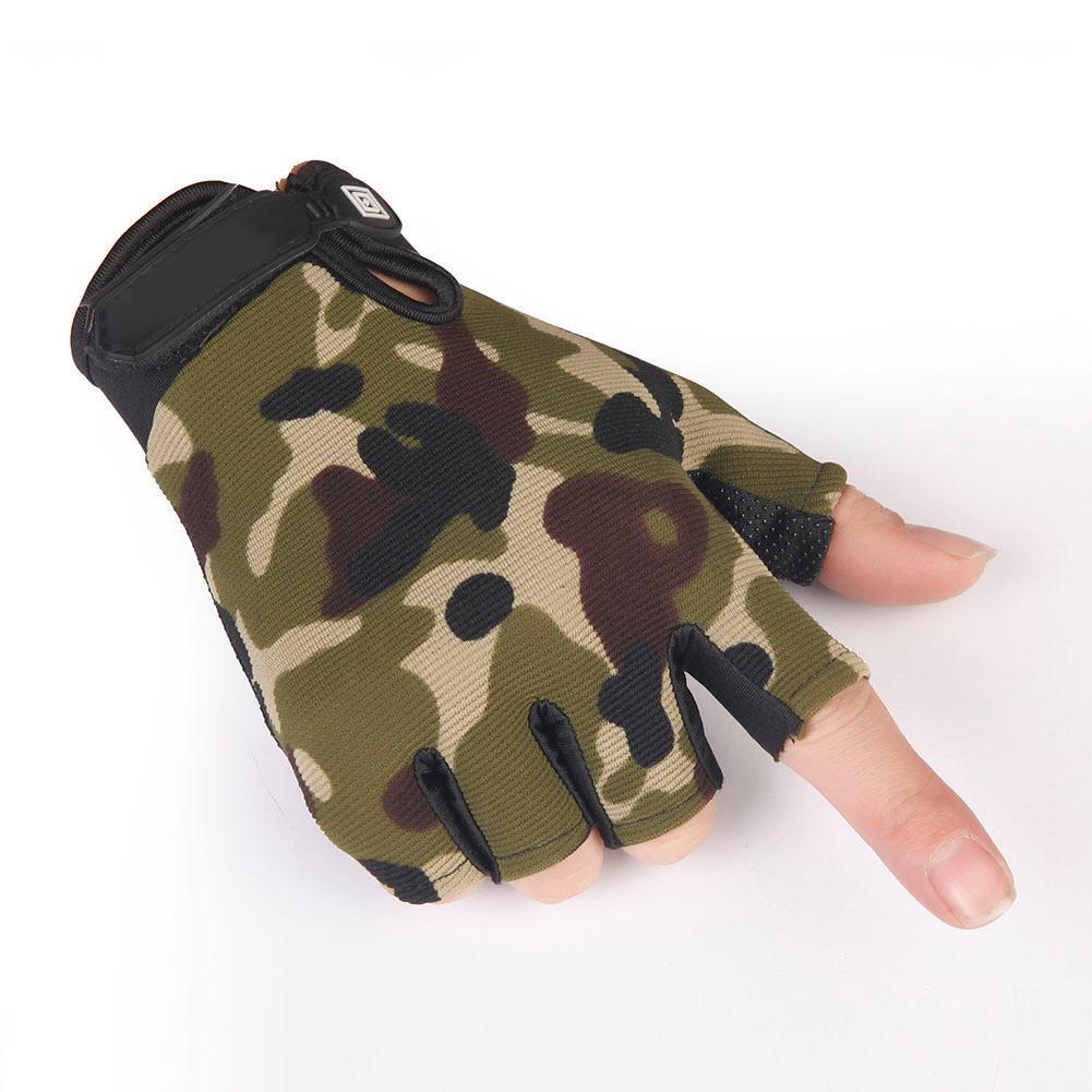 Men Anti Slip Tactics Fitness Sport Half Finger Gloves (Camouflage)
