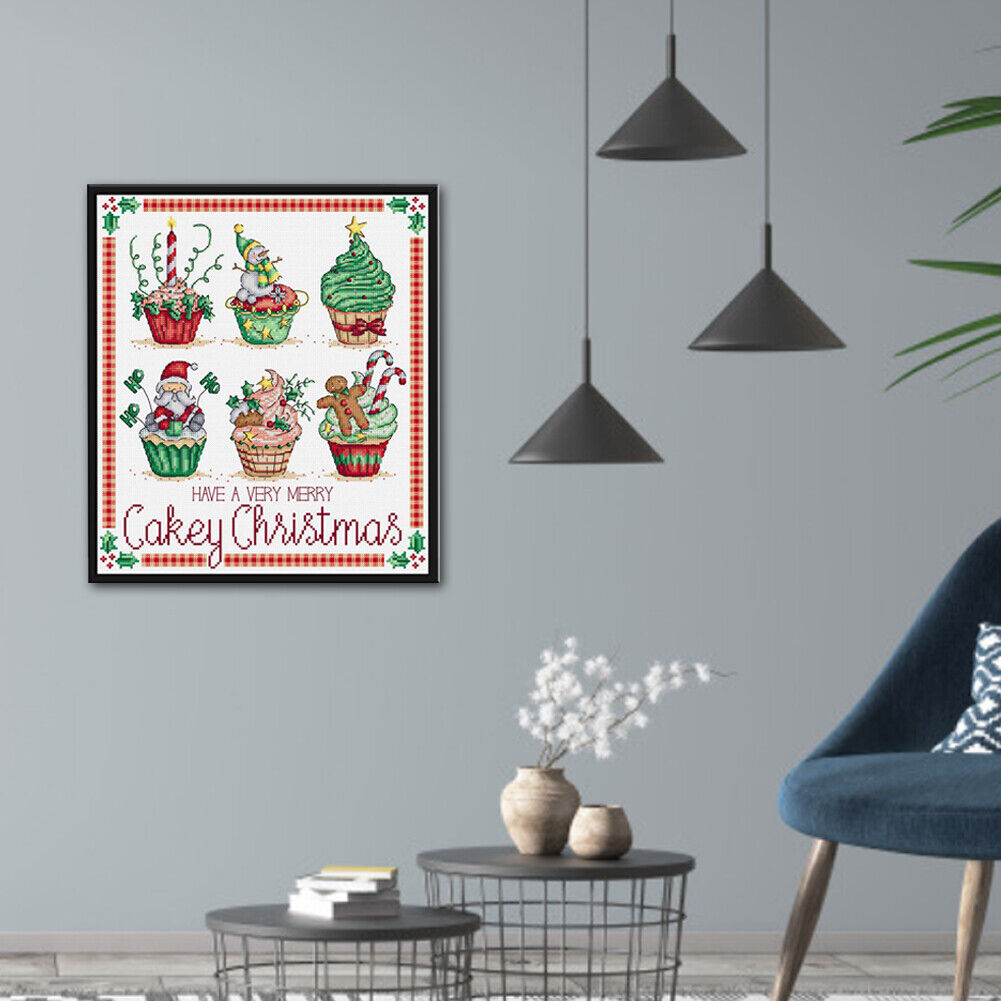 Partial Embroidery 11CT Needlework Cross Stitch Kit 3 Strands Christmas Cup