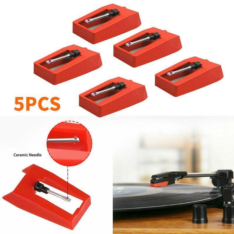 5PCS Replaced Aluminum Record Player Needle Stylus for Turntable Repair Parts