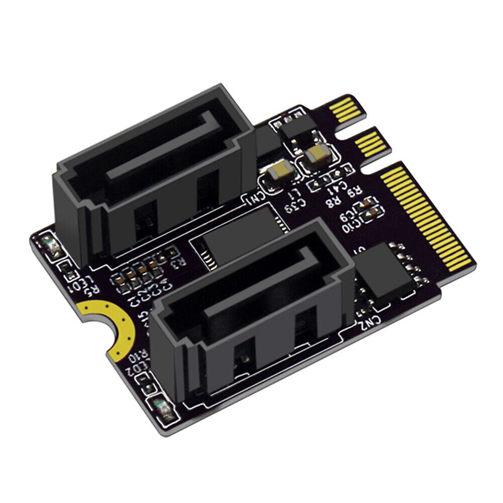 M.2 A + E Key NGFF to 2 Ports SATA3.0 Adapter Cards for SSD PC Computer