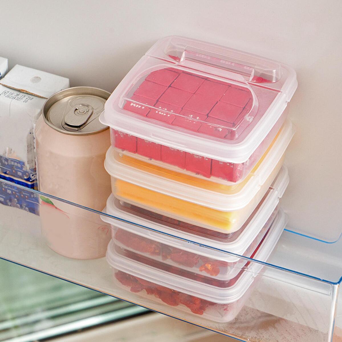 2Pcs Refrigerator Container Airtight Plastic Storage Containers Food