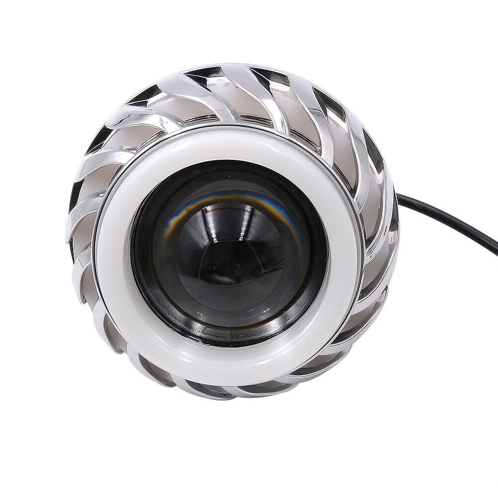 Dual Halo Motorcycle 12V-85V Projector Hi/Lo Beam LED Red Blue Halo