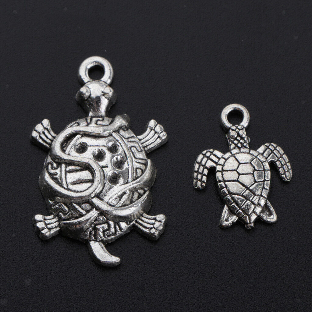 12Pcs Assored  Charms,  Tortoise Dangle Pendants Charms with