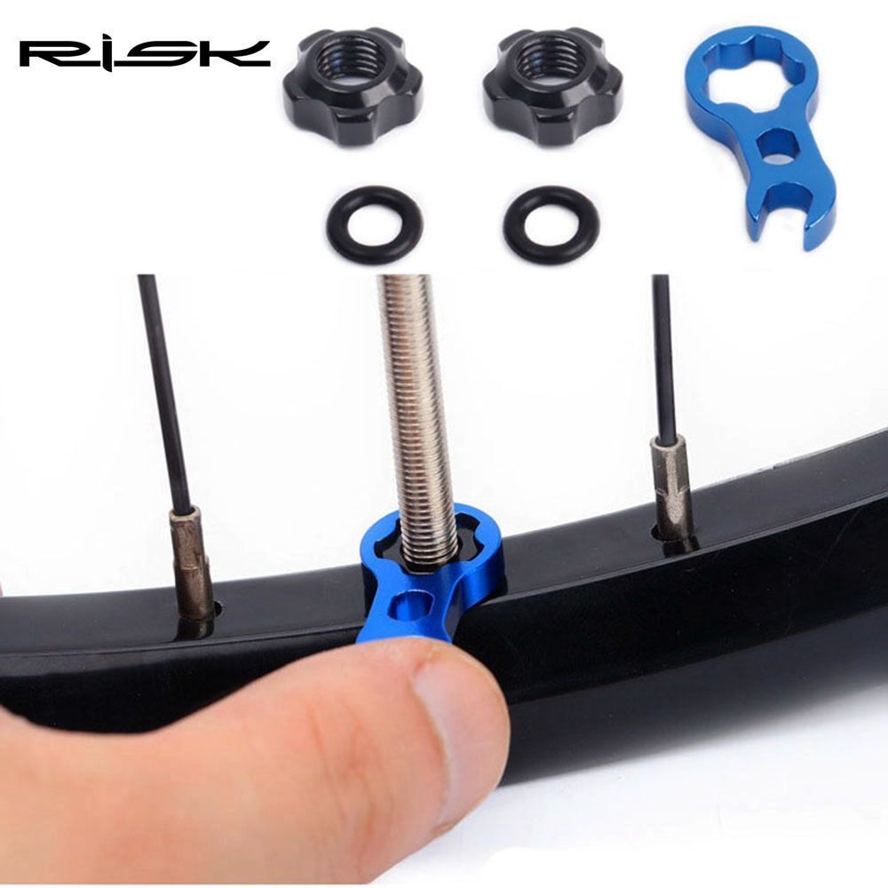 Tubeless with Install Wrench Presta Valve Nut Tire Valve Cap Tires Nozzle Lock