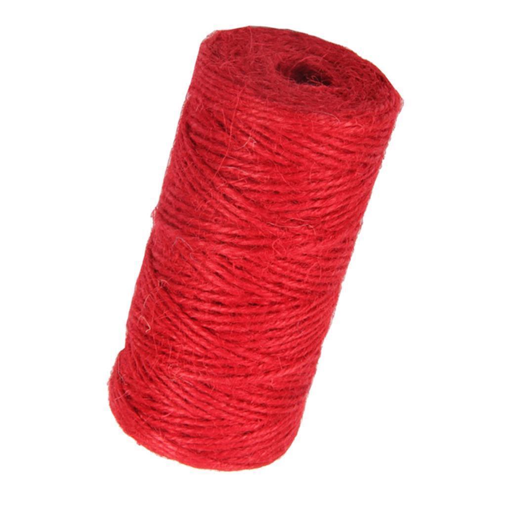 2 Roll 100m Jute Cord String Crafts DIY Gift Wrapping Twine Rope Red & Green