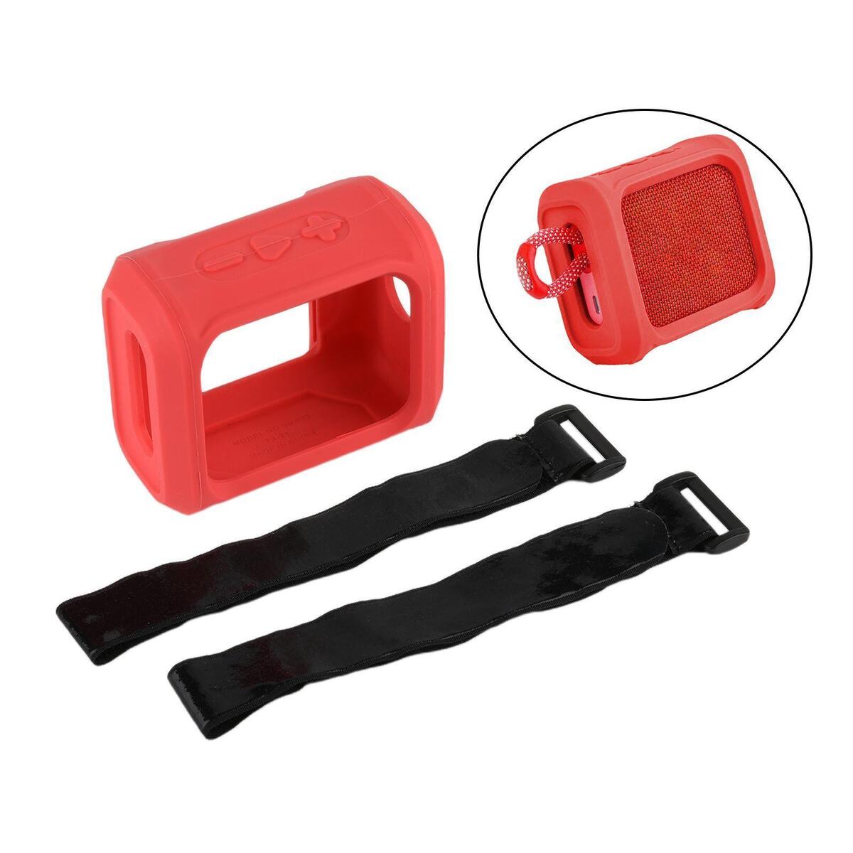 Red Silicone Case Protective Sleeve Cover for JBL Go 3 Portable Speaker