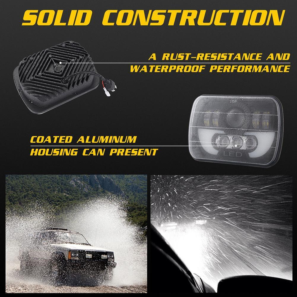 7x6/ 5x7 inch 300W LED Headlight Rectangular Hi-Lo DRL for Car Truck SUV