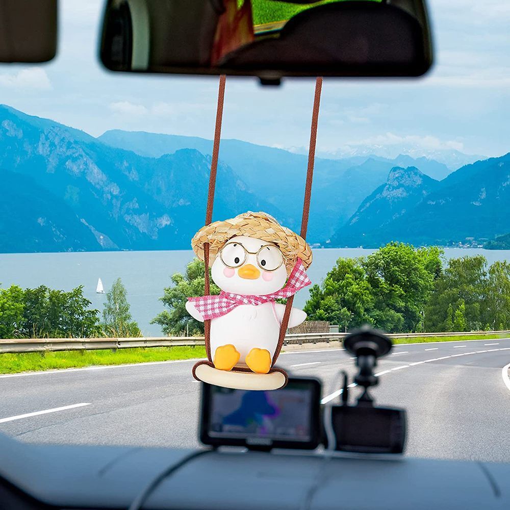 Pendant Decoration Bag Duck Car Pendant Straw Hat Duck Cart Hanging Ornament