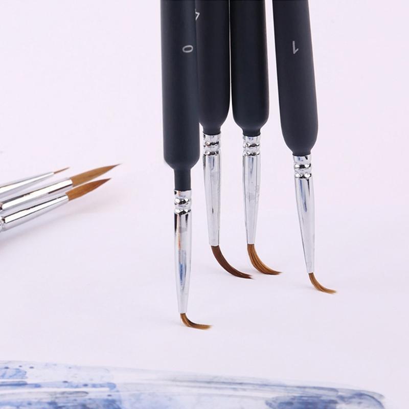 10 Pcs Hook Line Pens Wolf Hair Brushes Set for Detail Art Liner Painting Brush