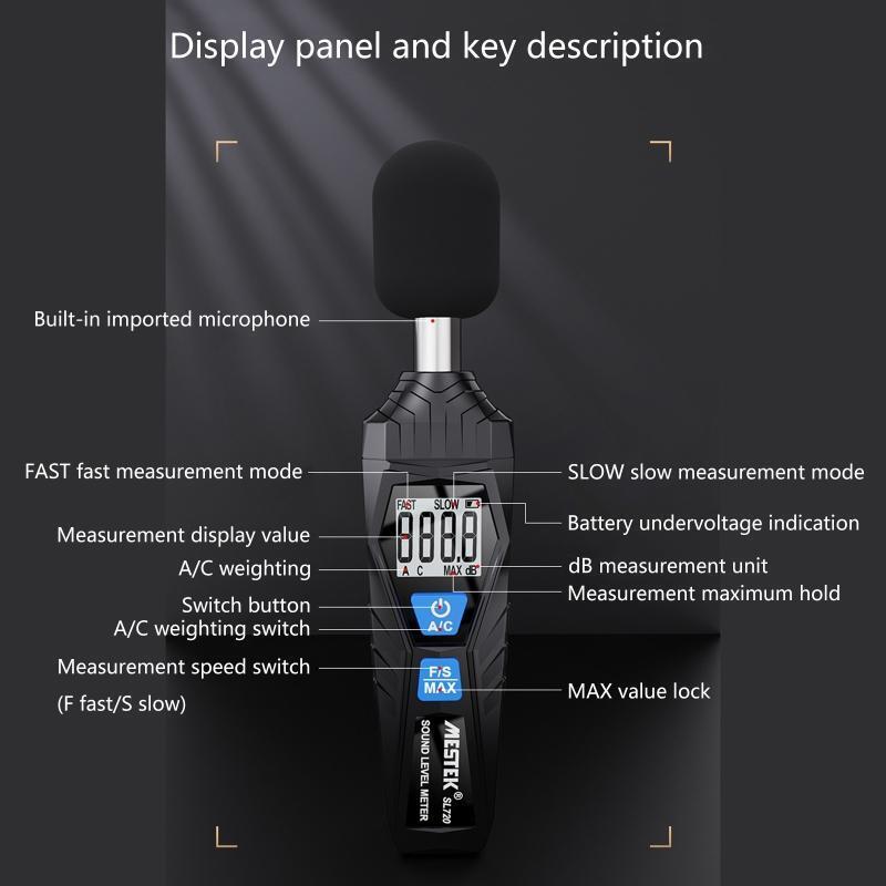 Sound Level Meter Digital Sound Level Meter Reader Measurement Range 30-130 dBA
