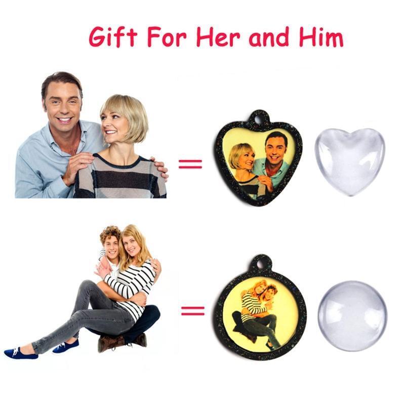 Silicone Pendant Tray Glass Cabochon Set for Photo Necklace Jewelry Making DIY