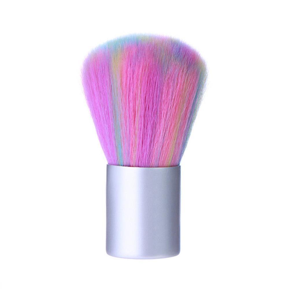 Rainbow Color Manicure Cleaner Nail Art Dust Brush Fiber Hair Powder Remover
