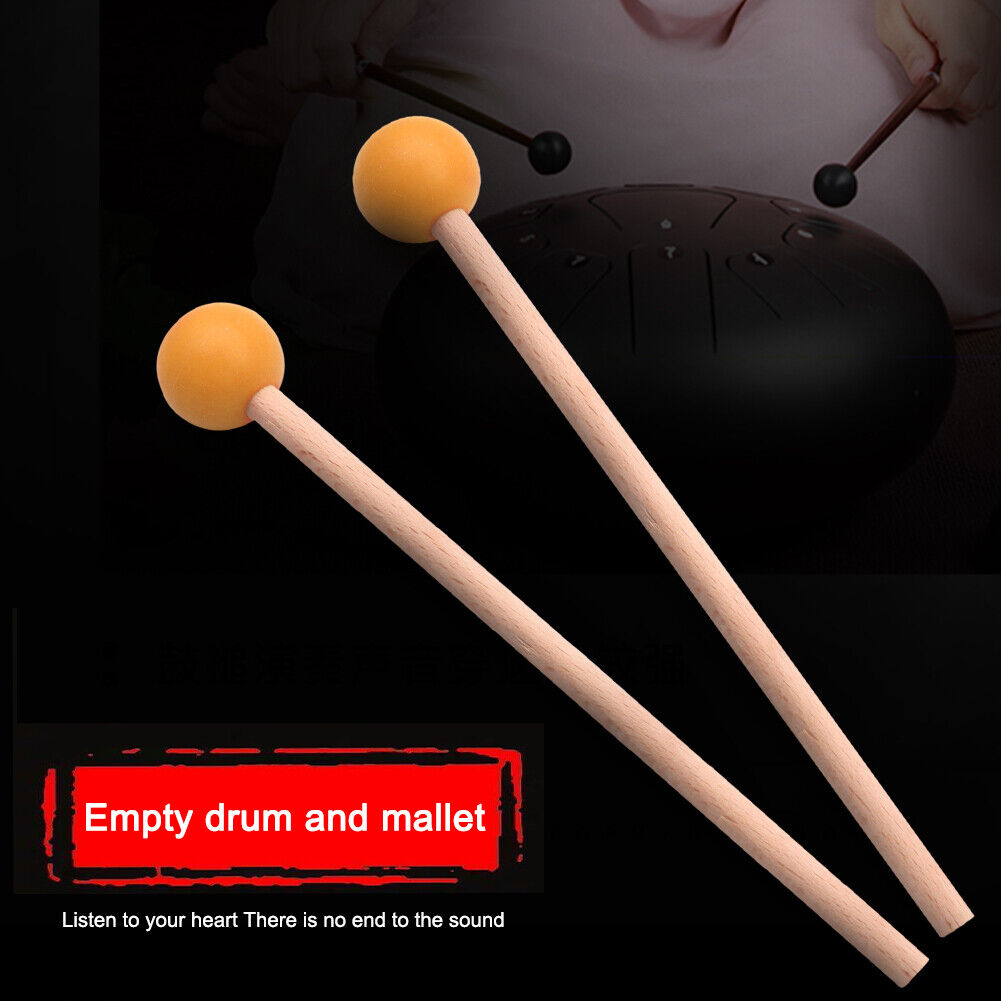 1 Pair Tongue Drum Mallet Marimba Percussion Instrument Drumstick (Yellow)