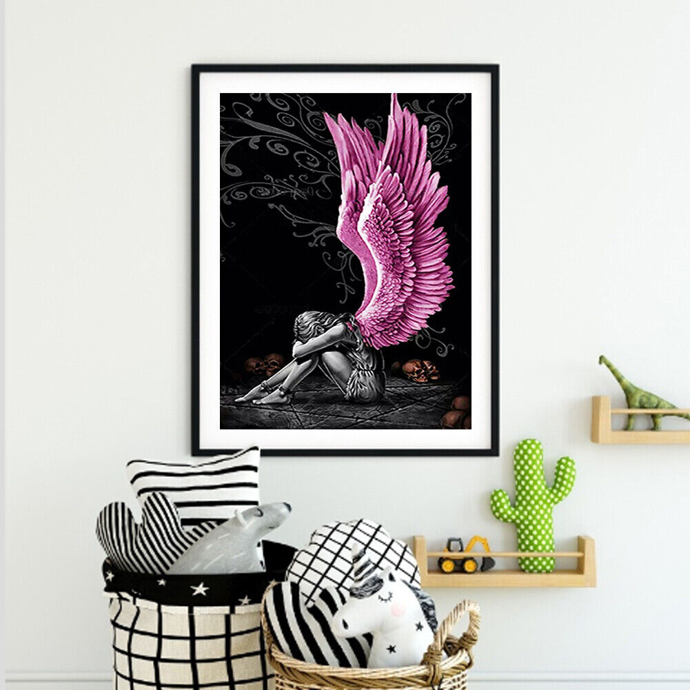 Angel with Pink Wings 40X50cm Oil Paint By Numbers Picture DIY Painting Kit