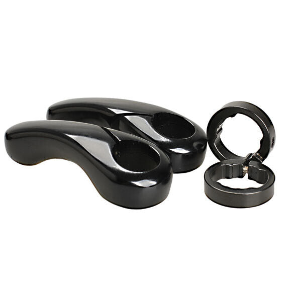 Bike Bicycles Cycling Ergonomic Lock-On Handlebar Grips Bar Ends Black