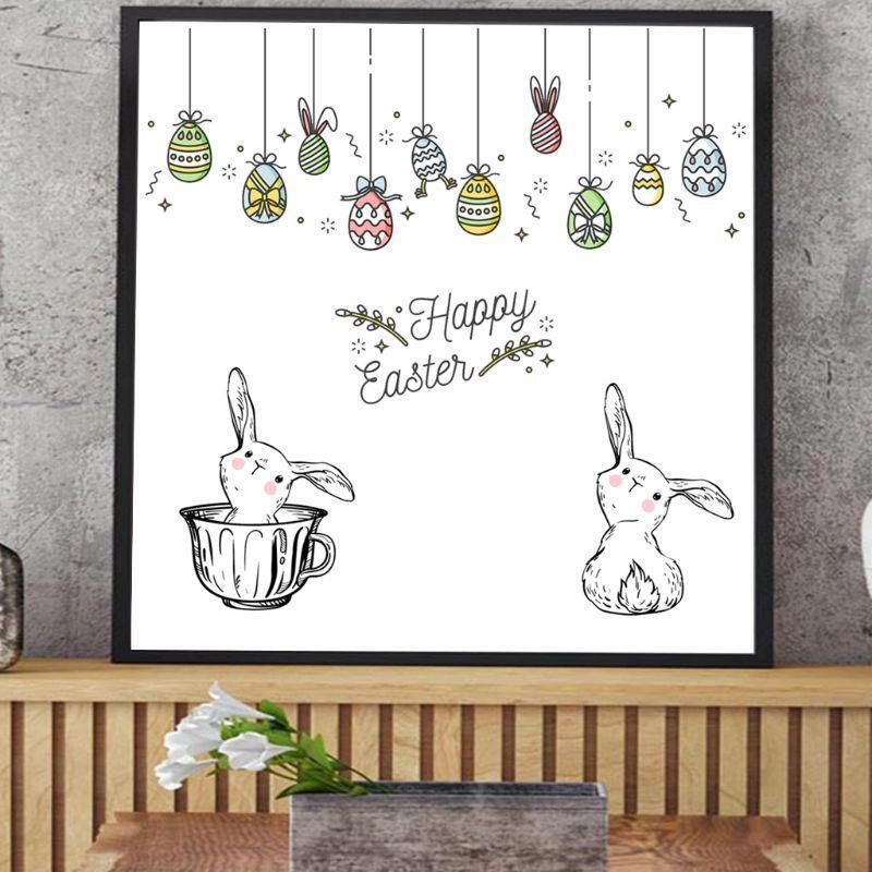 Happy Easter DIY Silicone Clear Stamp Cling Seal Scrapbook Embossing Album Decor