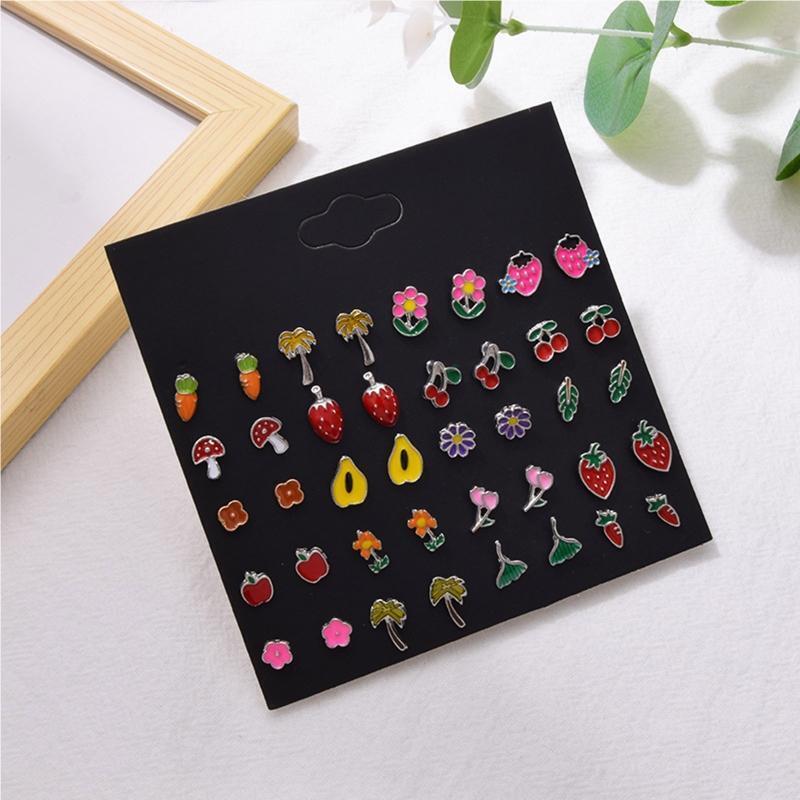 Flowers Daisy Strawberry Mushroom Carrot Cherry Various Earrings Stud Earrings