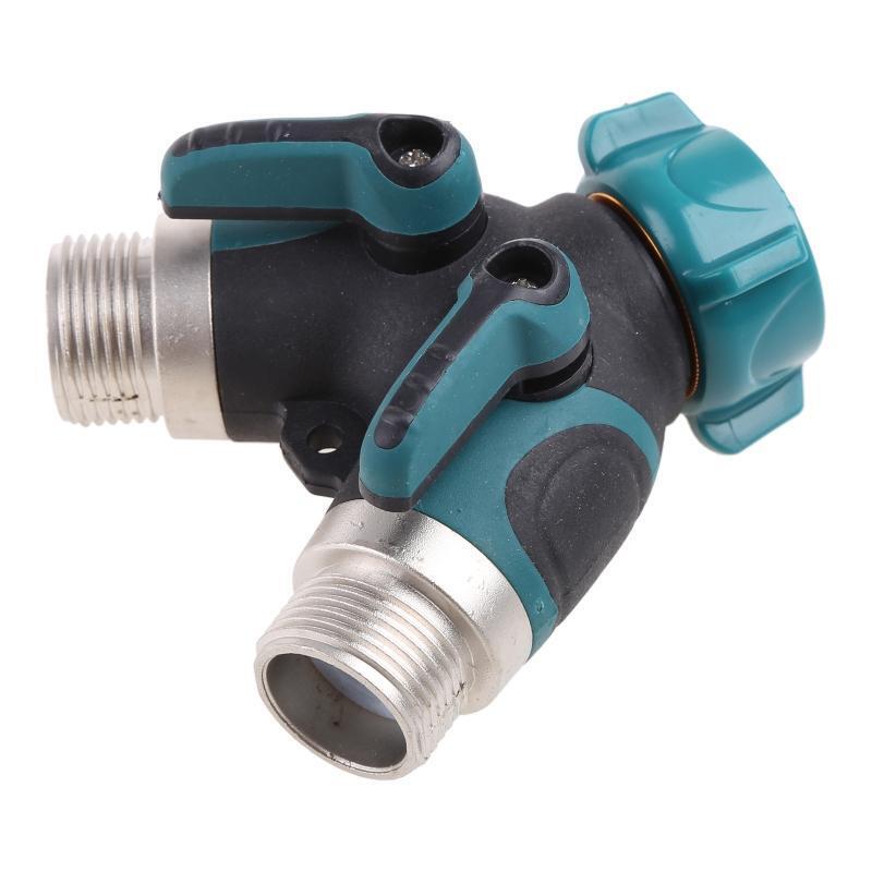3/4" 2 Way Hose Splitter 2 Way Garden Hose Connector with 2 Pcs Garden Hose