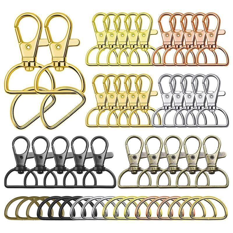 Lanyard Snap Hook D Ring Lobster Claw Clasps for Sewing Repair Handicraft 120PCS