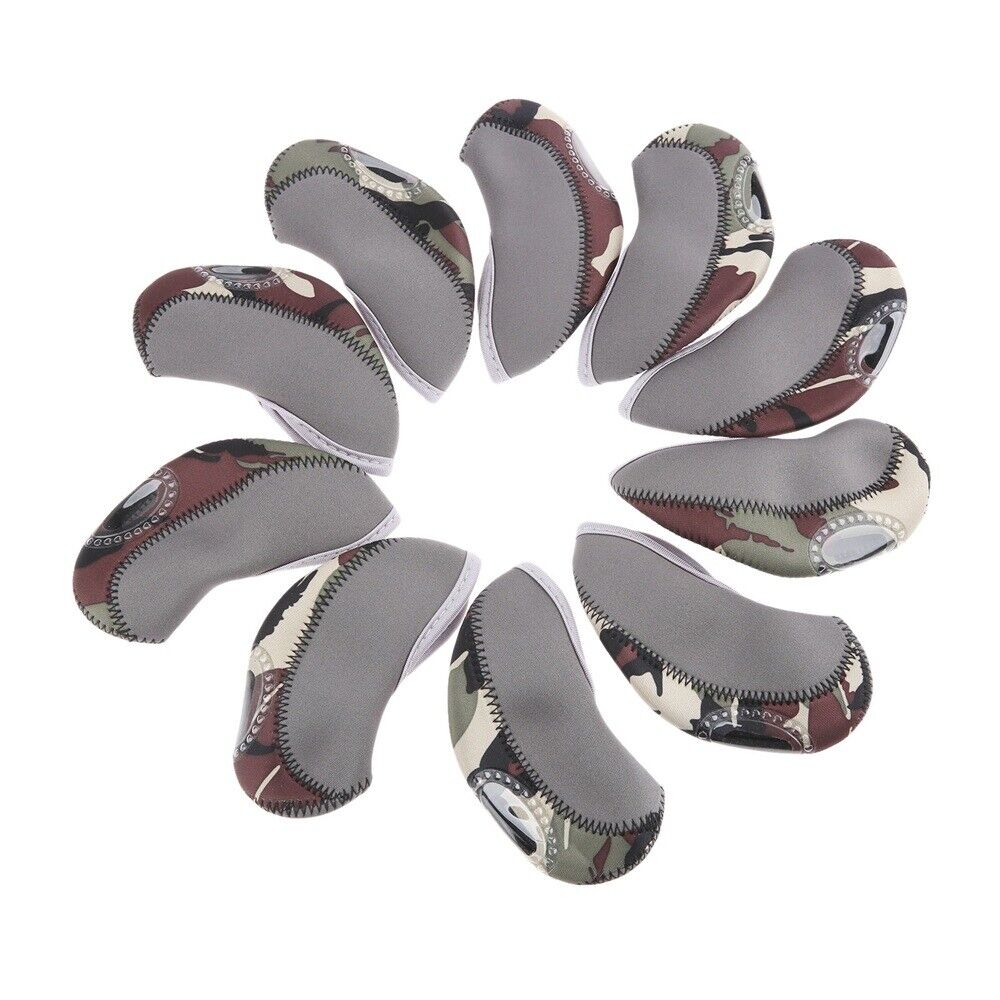 10pcs/Set Neoprene Golf Club Iron Headcovers Head Cover Protect Case Golfer Gift