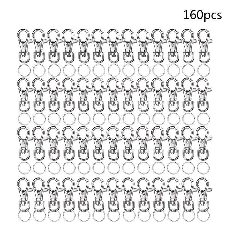120 Pcs Metal Key Chain Clip Hooks with Key Ring for Lanyard Purse and Crafting