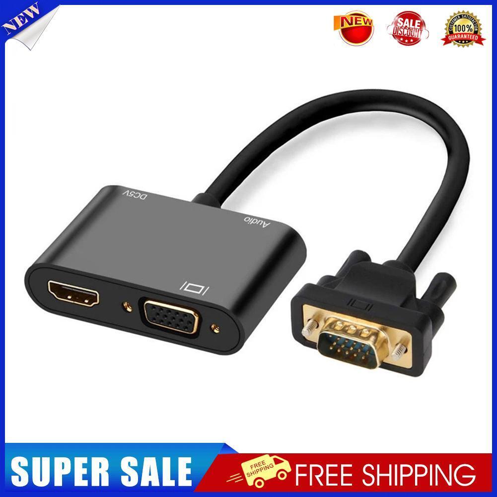 3 in 1 VGA to HDMI-Compatible Adapter+3.5mm Audio Jack+VGA Converter Set