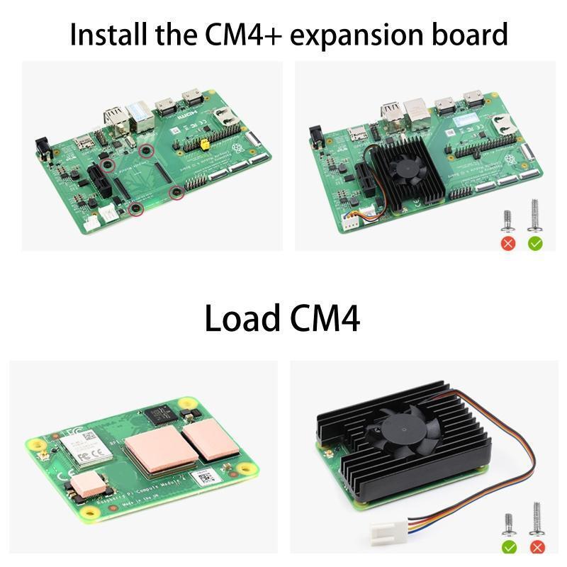 CM4 Embedded Heatsink Cooler Radiator PWM Fan for Raspberry Pi 3 B Computer CM4