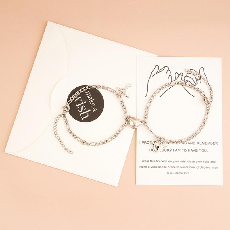2pcs Magnetic Couple Bracelets for Women Men Attraction Matching Bracelet Lover