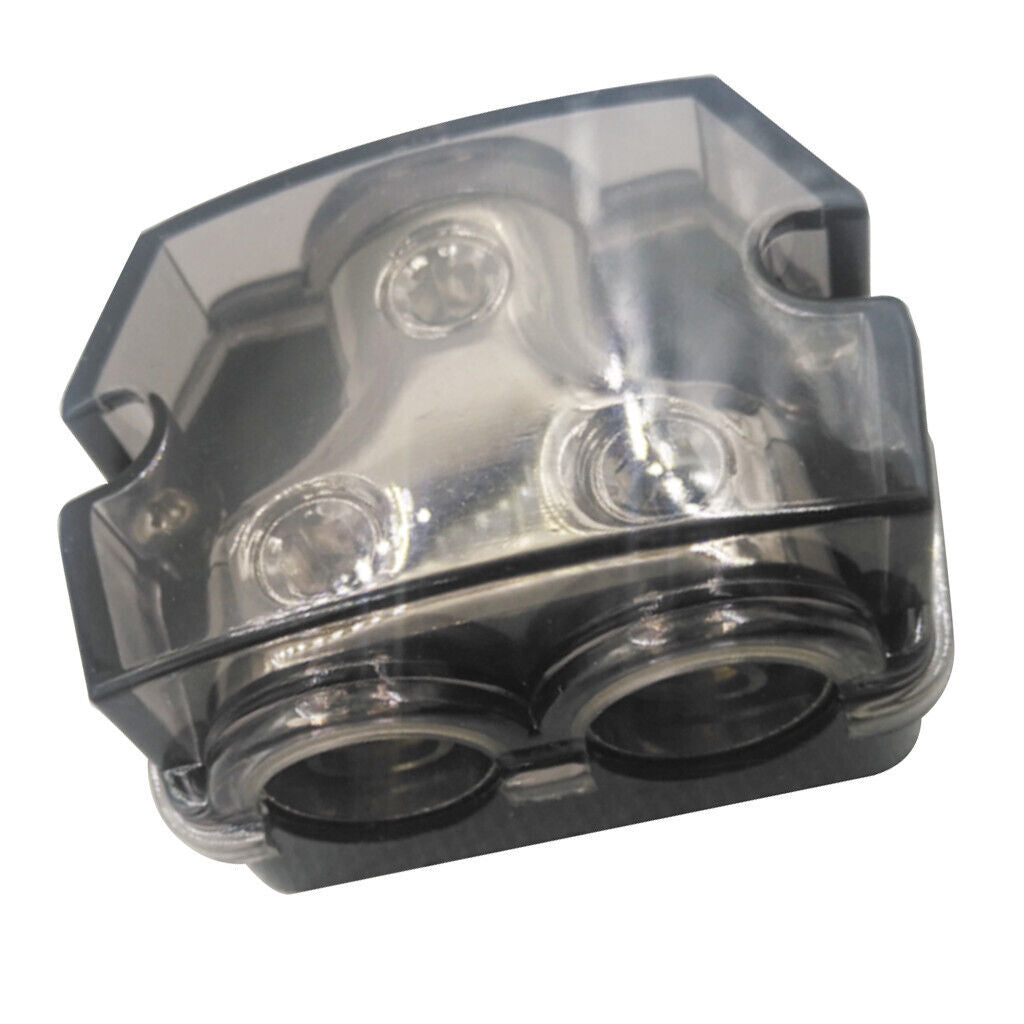 Ground Distribution Block, 1 x 0GA In/ 2 x 0GA Out, Nickle Plated Internal