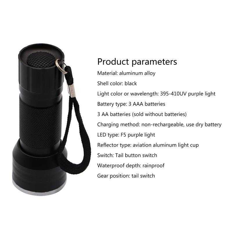 21 LED 395 nm Ultraviolet Blacklights Detector Battery Power for Dog Pet Stains